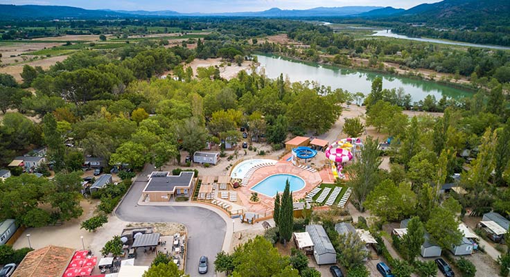 vue aérienne du camping